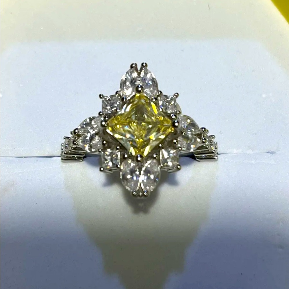 Bomb Party ring yellow topaz size 7